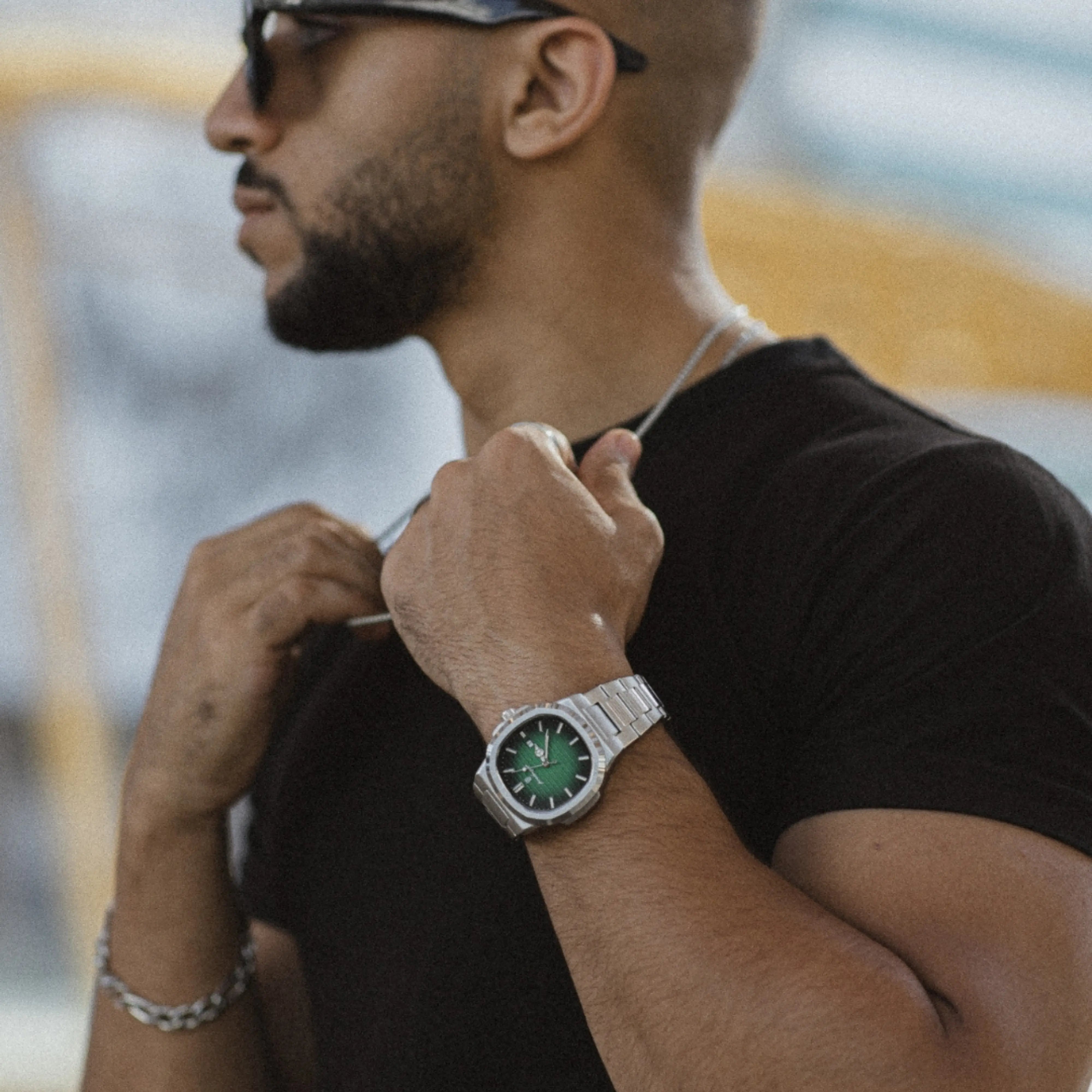 Mens Stainless Steel Watch | Square Dial-Metal Watch-