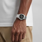 Mens Stainless Steel Watch | Square Dial-Metal Watch-Black