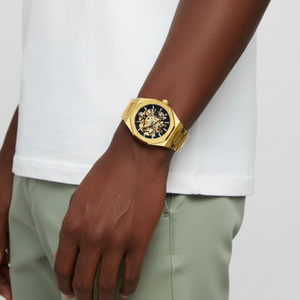 Mens Stainless Steel Watch | Phantom Design-Metal Watch-Gold