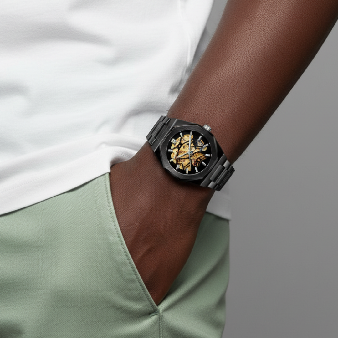 Mens Stainless Steel Watch | Phantom Design-Metal Watch-Black