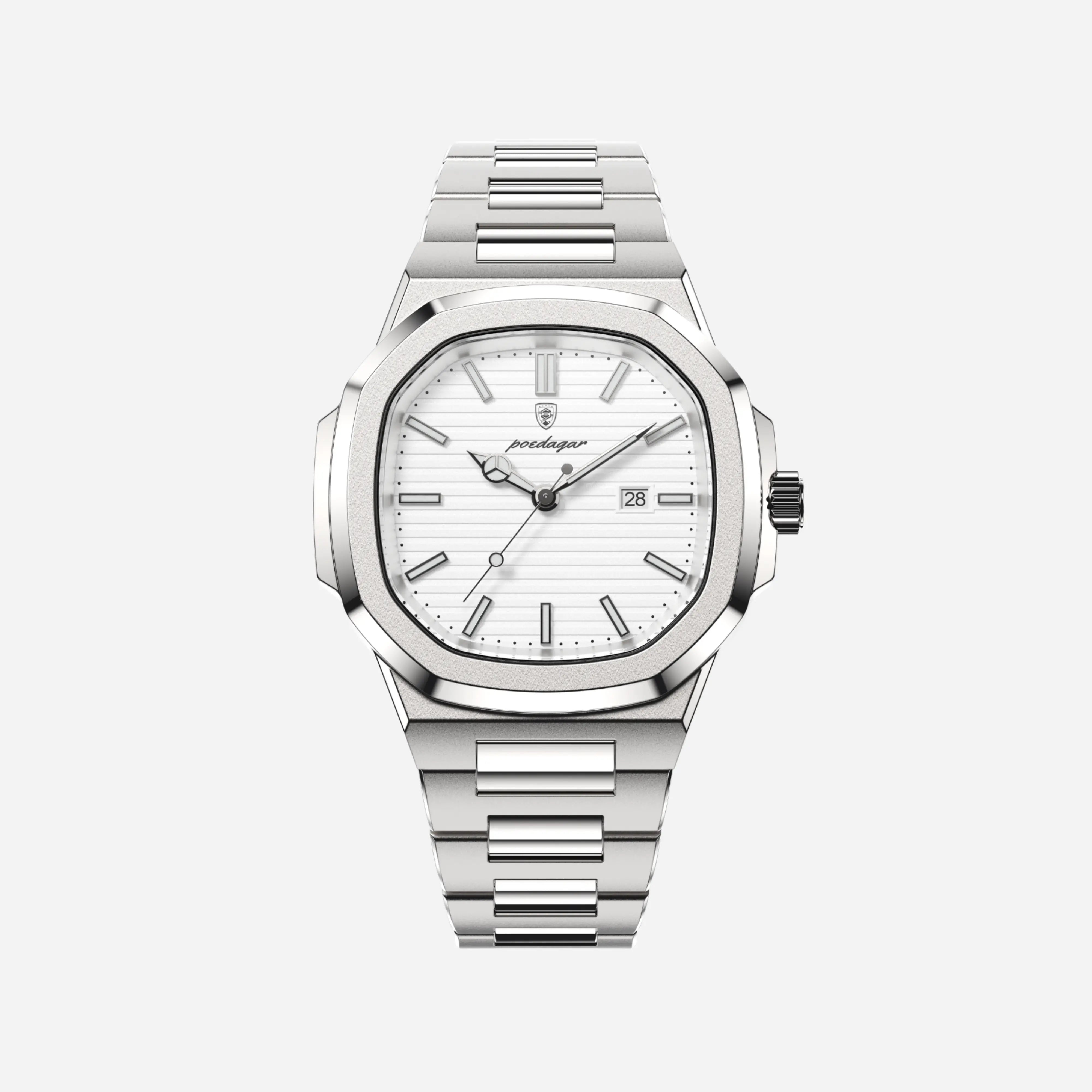 Mens Stainless Steel Watch | Square Dial-Metal Watch-