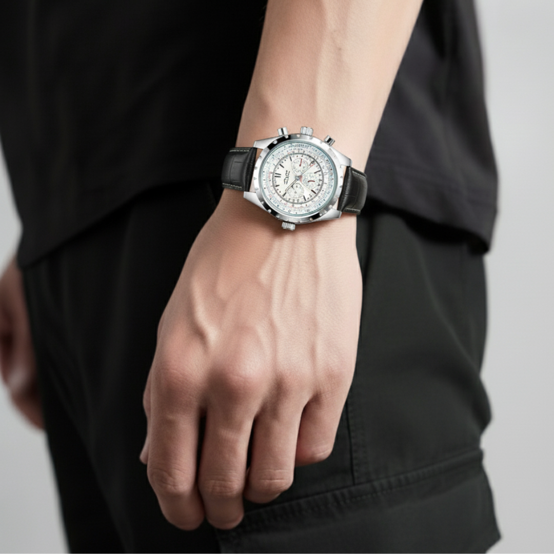 Stainless Steel Mechanical Watch | Mens Watch-Metal Watch-Black