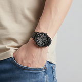 Mens Classic Watch | Black Leather Strap & Sport Design-Leatherstrap Watch-Black