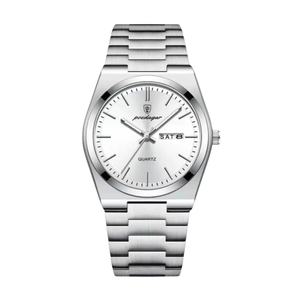 Mens Watch Stainless Steel Silver | Quartz-Metal Watch-