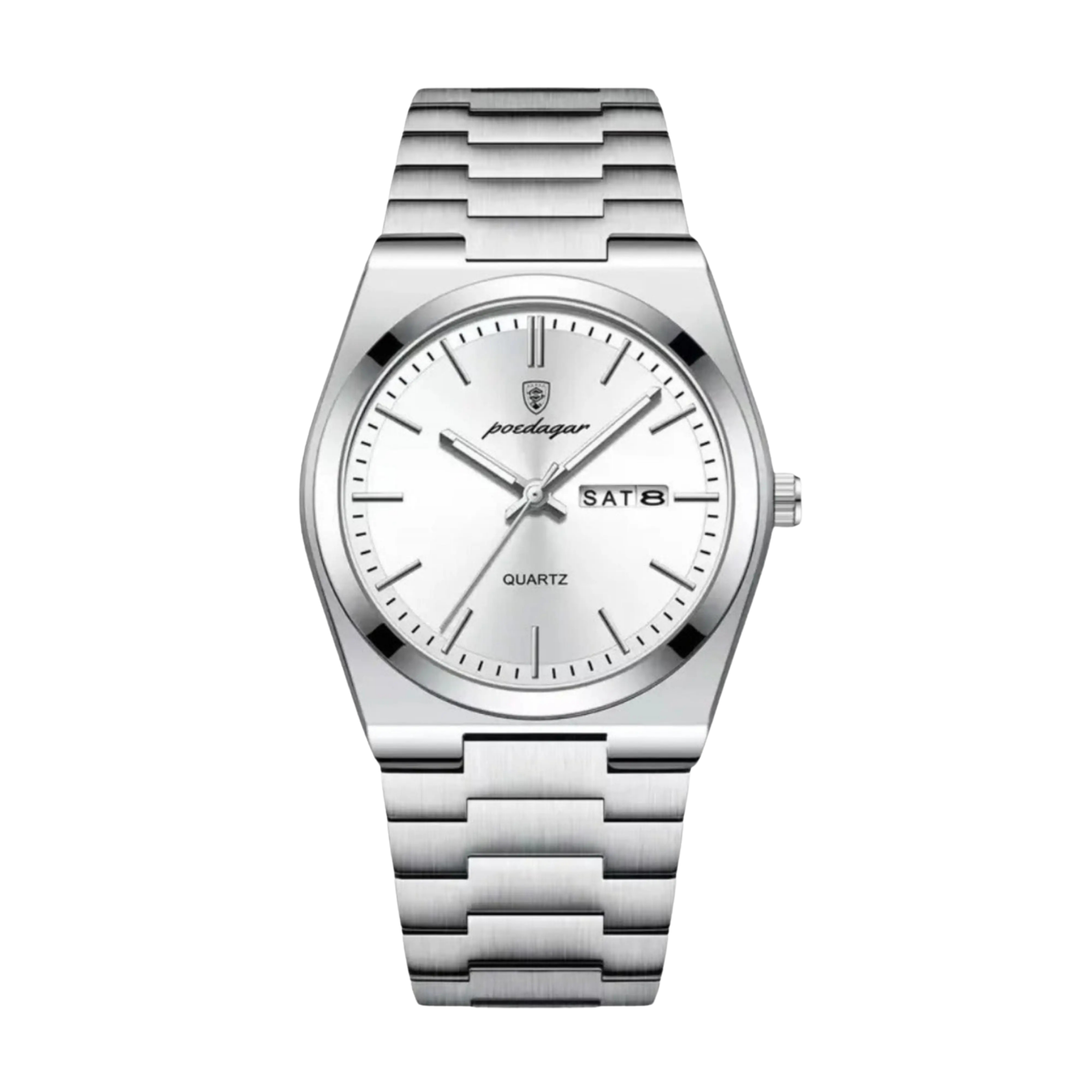 Mens Watch Stainless Steel Silver | Quartz-Metal Watch-