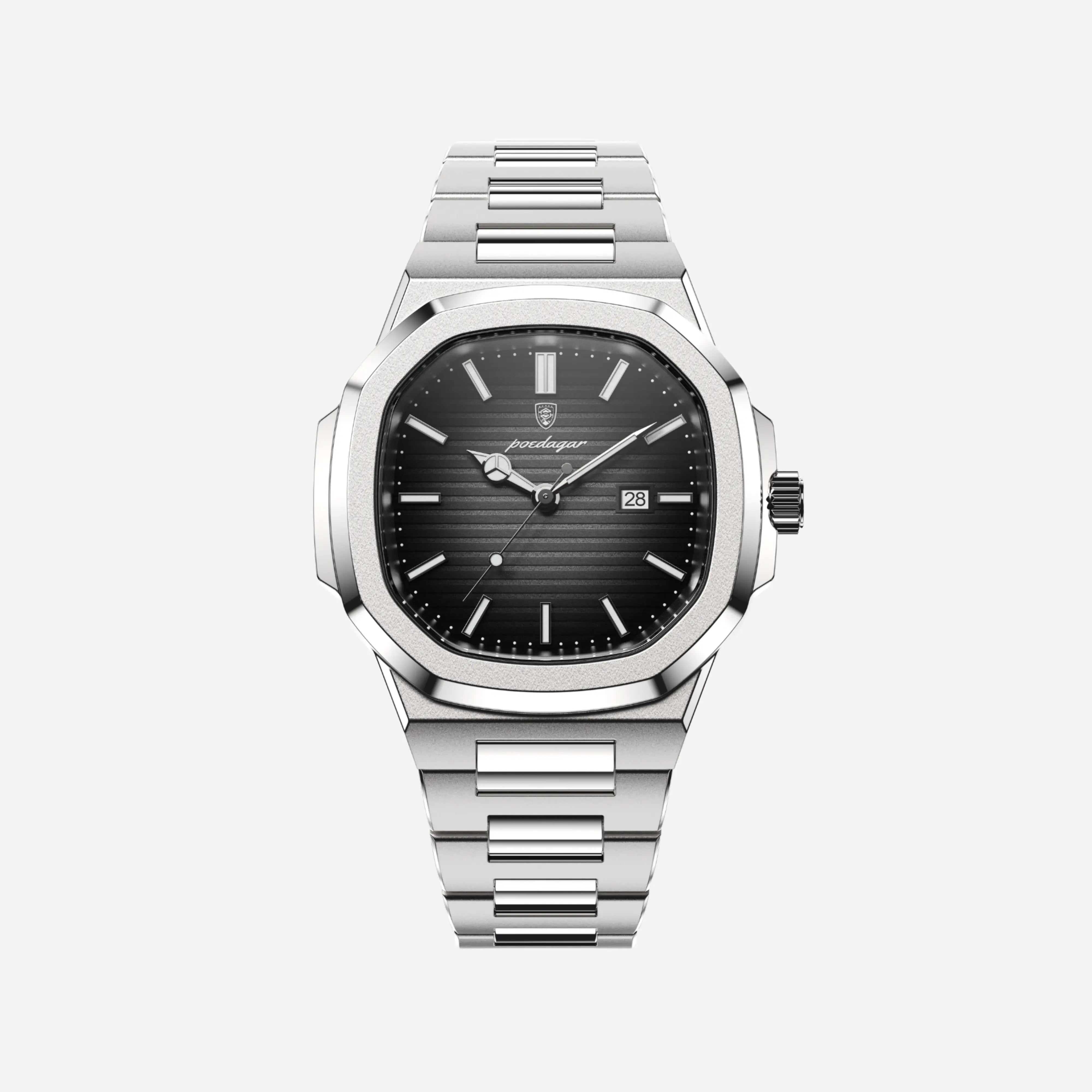 Mens Stainless Steel Watch | Square Dial-Metal Watch-