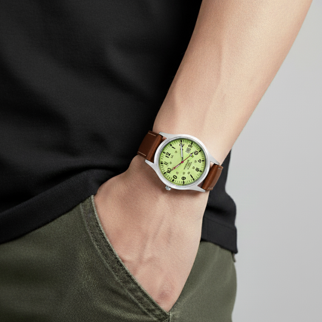 Mens Military Style Watch | Outdoor Design-Military Watch-Brown