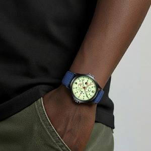 Mens Military Watch | Sporty Fluorescent Quartz-Military Watch-Blue