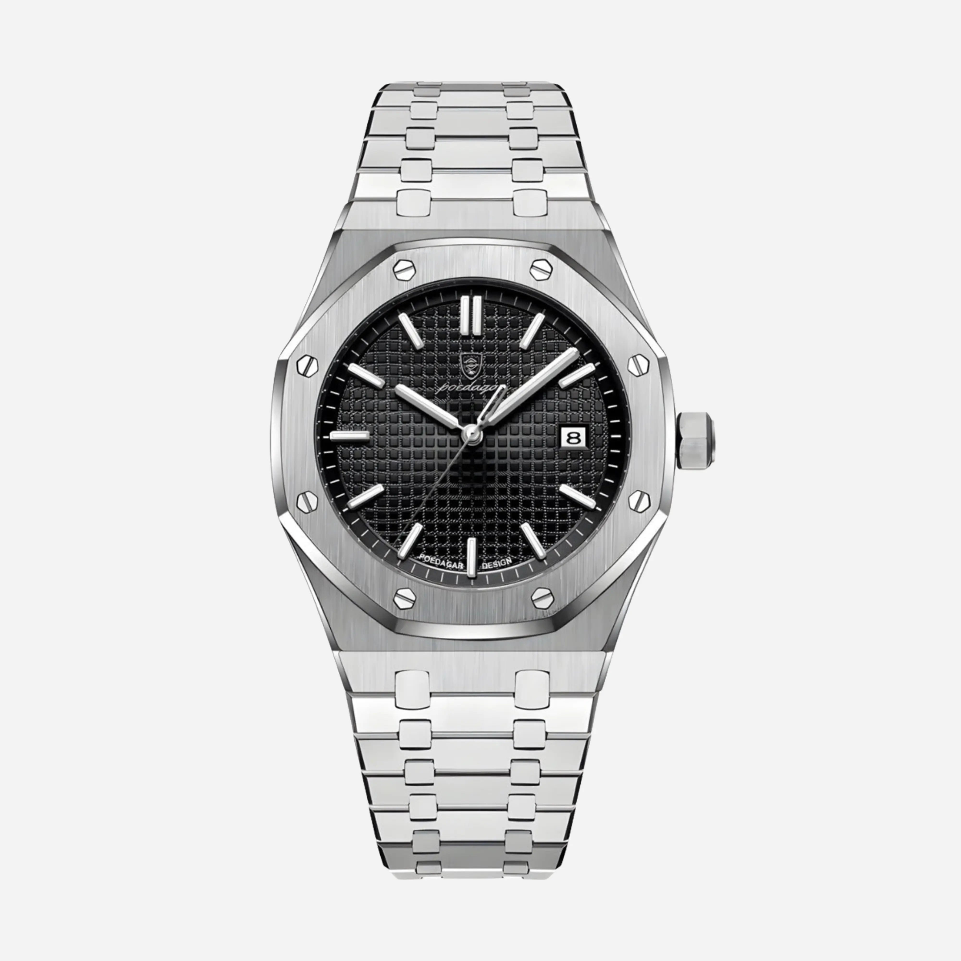 Mens Classic Watch | Silver & Stainless Steel-Metal Watch-