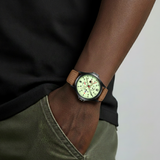 Mens Military Watch | Sporty Fluorescent Quartz-Military Watch-Brown