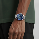 Mens Tactical Field Watch | Diving Style-Military Watch-Silver
