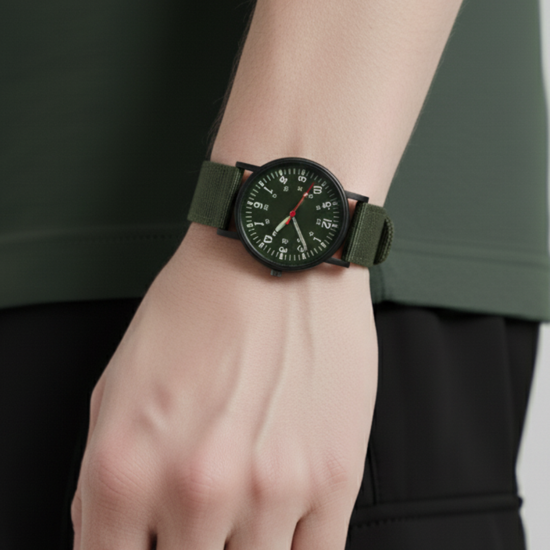 Mens Outdoor Watch | Quartz Wristwatch-Military Watch-Green
