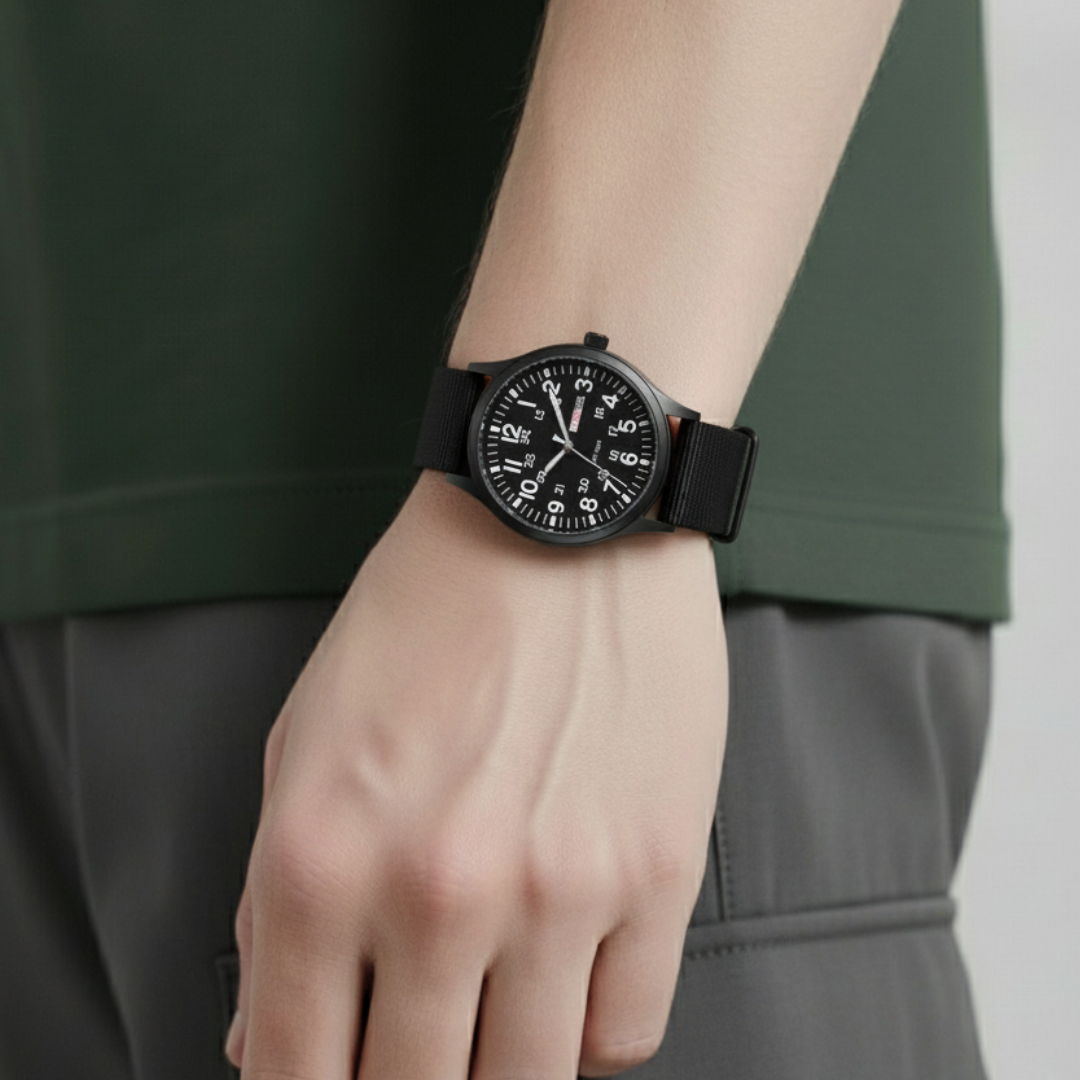 Mens Military Watch | Robust & Durable-Military Watch-Black