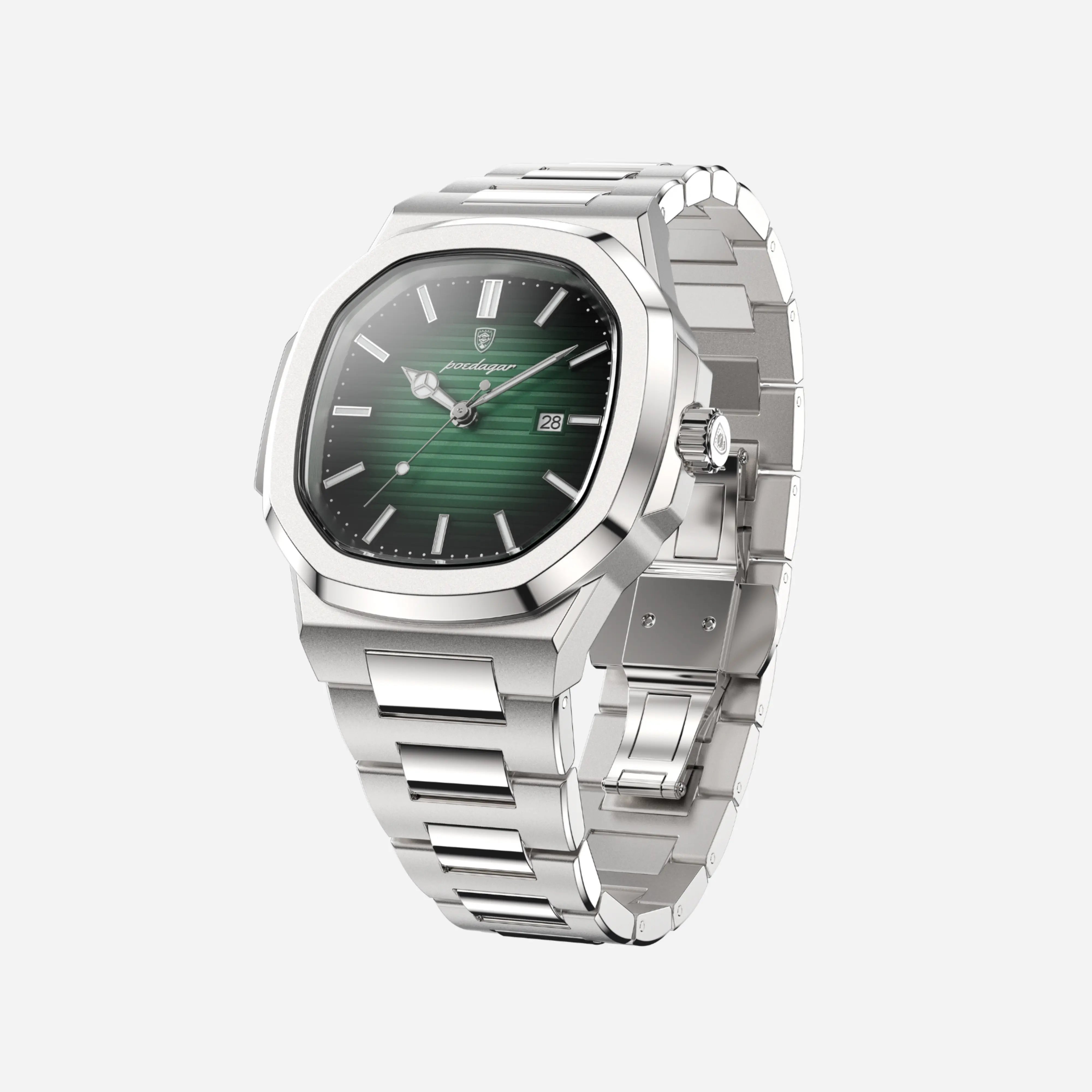 Mens Stainless Steel Watch | Square Dial-Metal Watch-