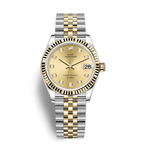 Edelstahl Armbanduhr Damen | Gold-Metal Watch-Silber/Gold/Gold