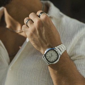 Mens Stainless Steel Watch | Square Dial-Metal Watch-