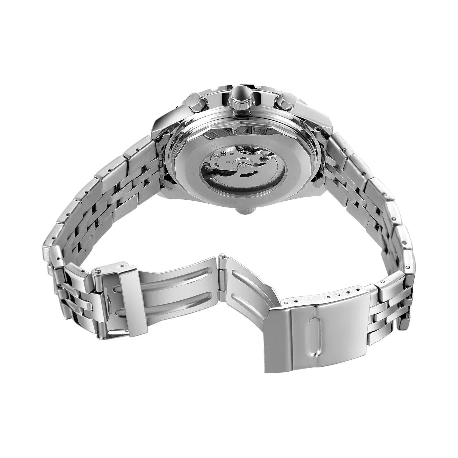 Stainless Steel Mechanical Watch | Mens Watch-Metal Watch-